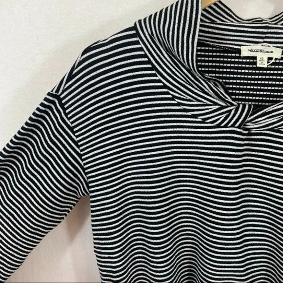Max Studio Striped Twisted Cowl  Neck Long Sleeve Top - Picture 5 of 9